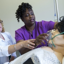 two nurses practicing